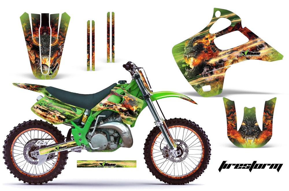 Kawasaki KX125 KX250 92-93 Graphics Kit Firestorm G NPs